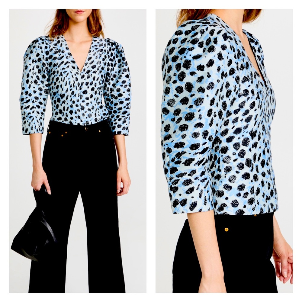 GANNI crispy jacquard blouse